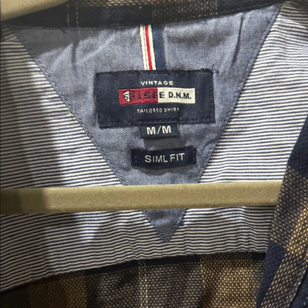 Vintage Navy & Brown Plaid Shirt Jacket